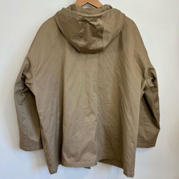 Joe Fresh Women’s Medium Tan Hooded Anorak Style Jacket Coat Snaps Cargo Oversiz - Picture 9 of 15